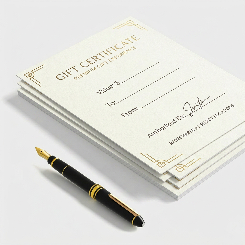 Montreal Gift Certificates printing