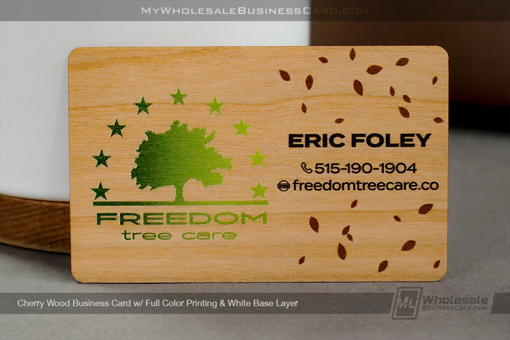 Cherry Wood Business Cards