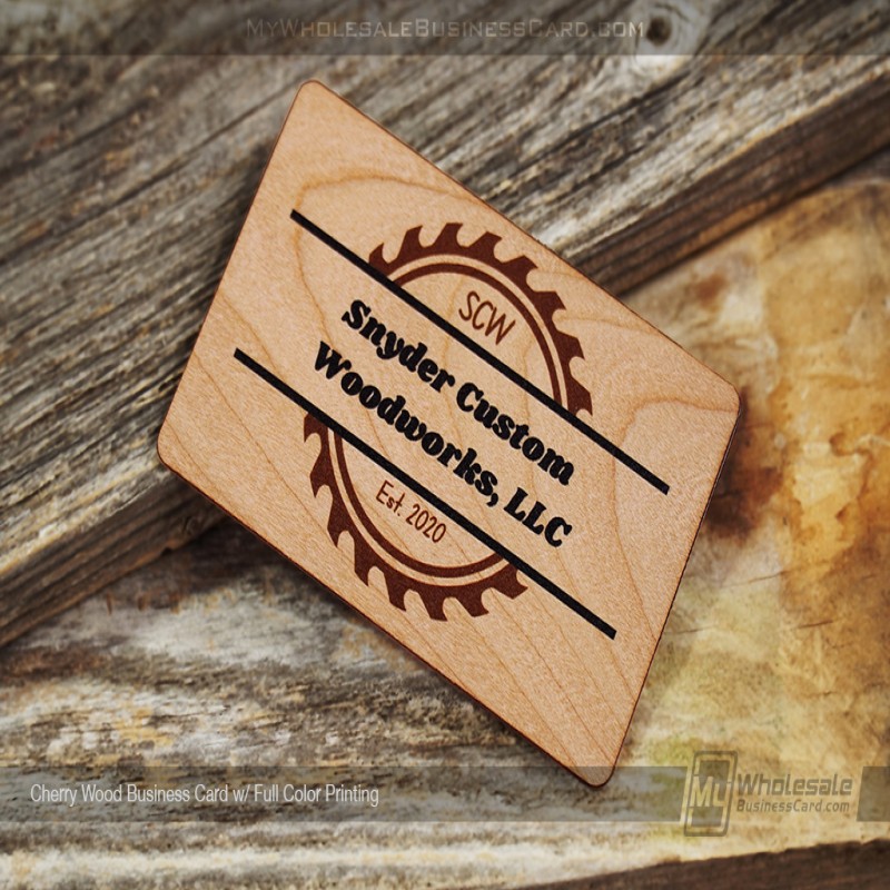 Cherry Wood Business Cards