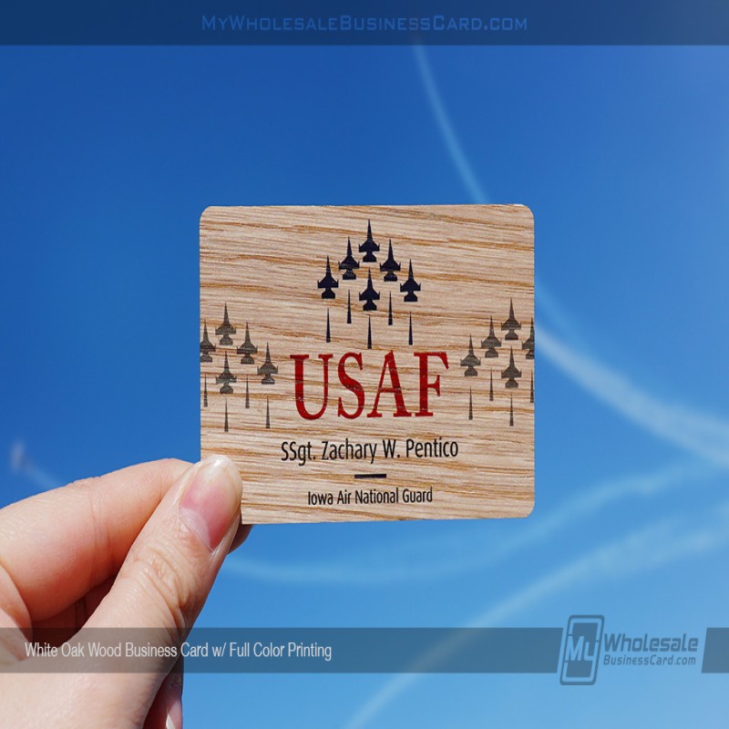 White Oak Wood Business Cards